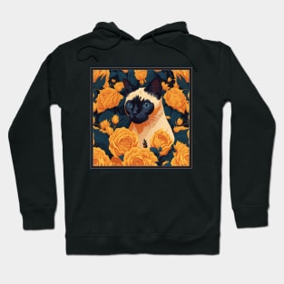 Siamese cat. Style vector (yellow version 2 Siamese cat) Hoodie